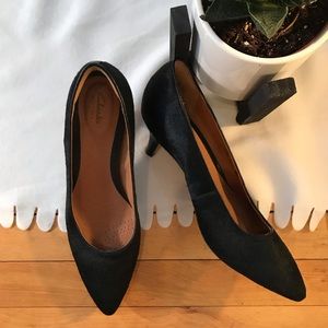 Clarks Sage Copper - Black calf hair leather heels